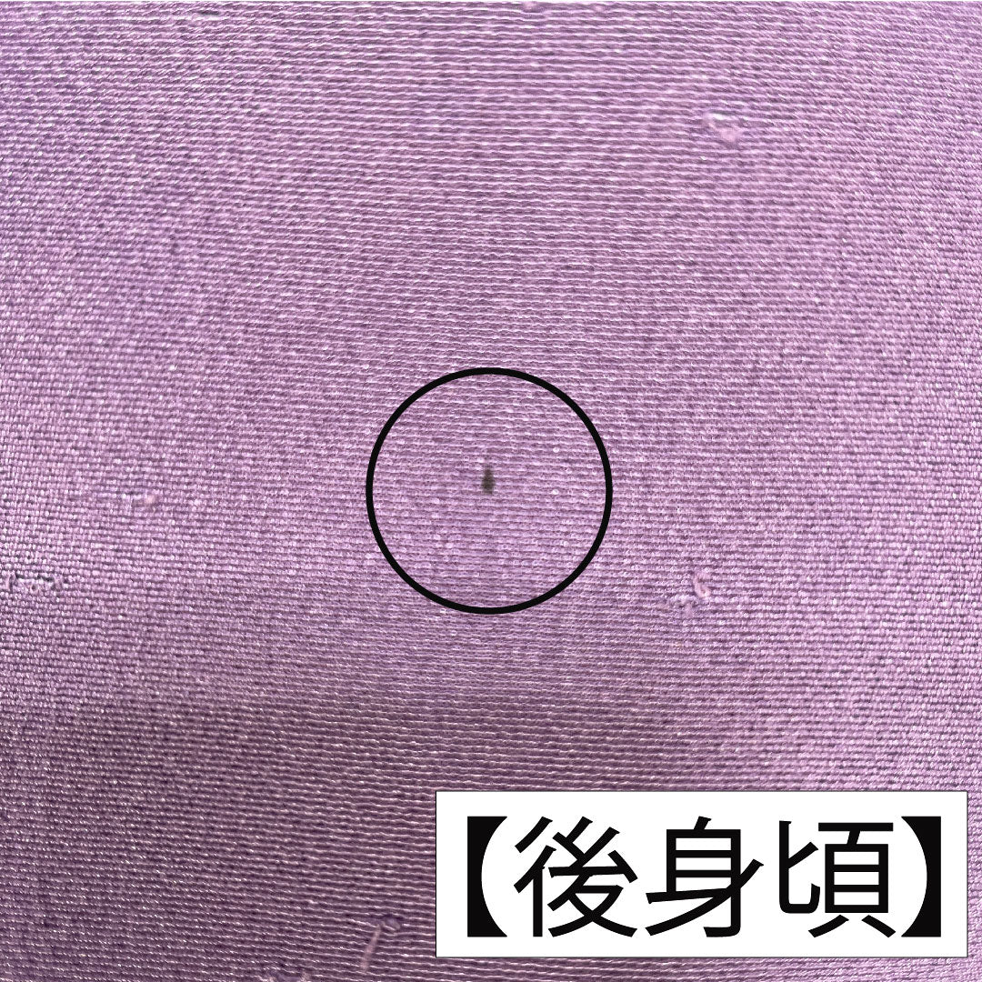 色無地 正絹 身丈164cm 裄丈68cm 葵色（あおいいろ） 紬地 一つ紋 丸に三ツ星 袷 Aランク 紫系 1114001933420
