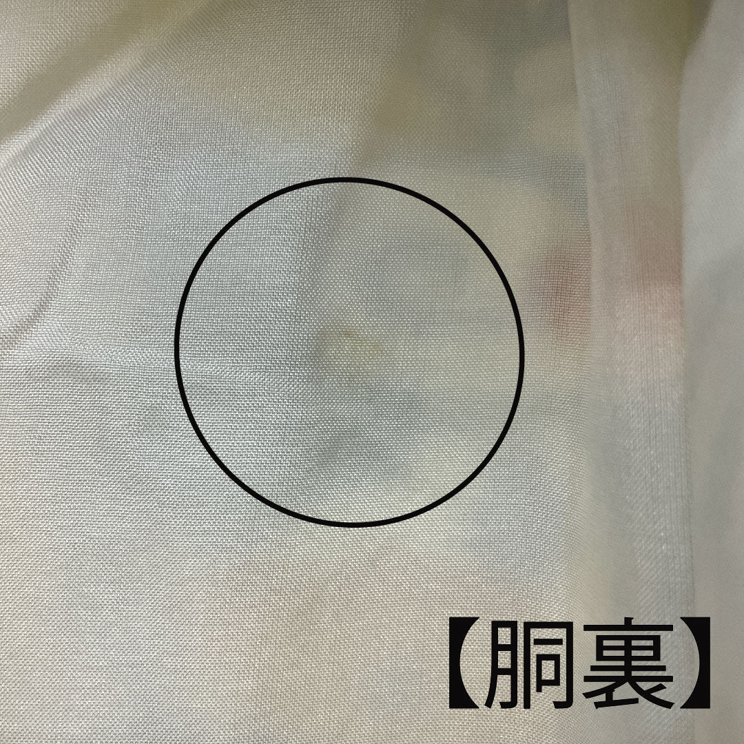 小紋 身丈163cm 裄丈66cm 袷  草花模様  ポリ Aランク クリーム系 1115001663415