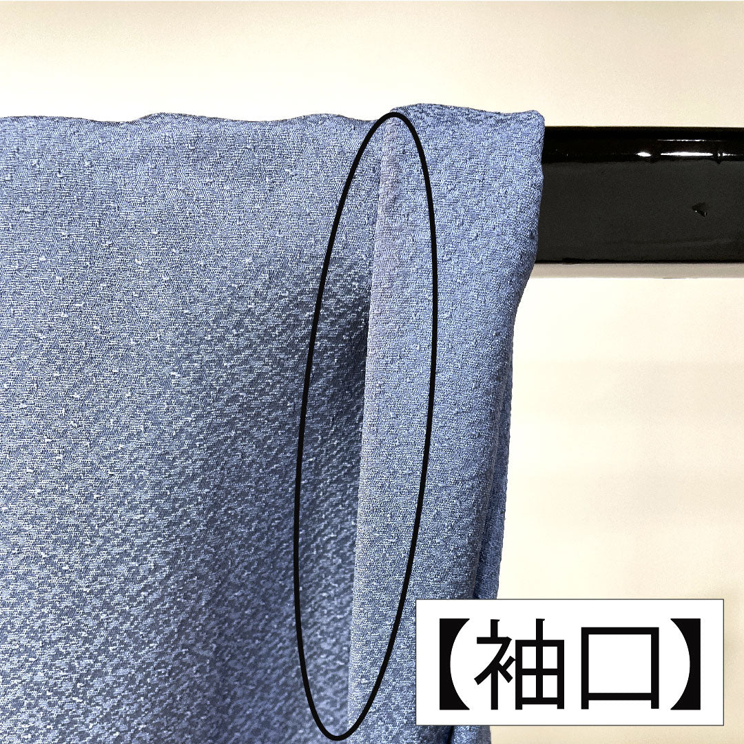 訪問着 正絹 袷 身丈158cm 裄丈63cm 薄花色（うすはないろ） 刺繍 草花模様 Aランク 青系 1112004693317