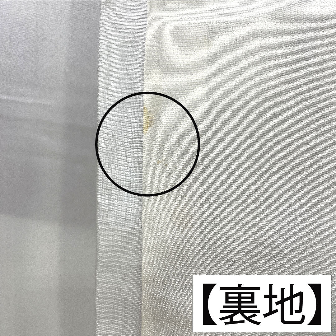 訪問着 正絹 袷 身丈162.5cm 裄丈62.5cm 帯紅色（たいこうしょく） 紬地 一つ紋 丸に角立四ツ目 付下げ Sランク 紫系 1112005572420