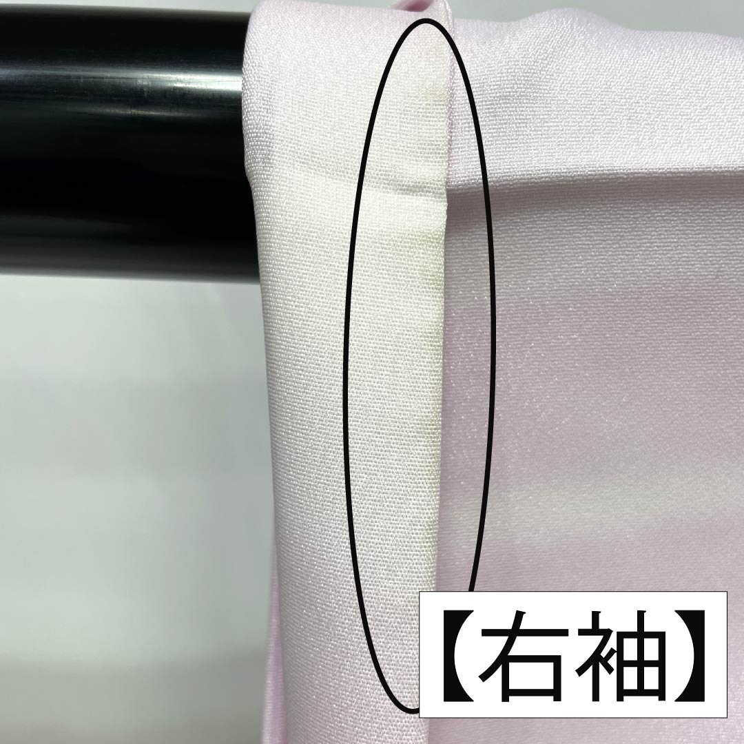 長襦袢 ポリエステル Aランク 身丈115cm 裄丈61cm 単衣 淡紅色（たんこうしょく） 抽象模様 半衿付き 身上げ有り 紫系 1129000783120