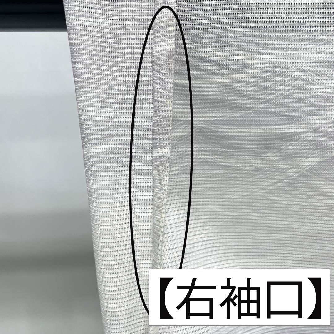 夏物 ポリエステル 小紋 身丈160cm 裄丈65cm 霞色（かすみいろ） 撫子 波 洗える着物 絽 Bランク グラデーション系 1132002454499