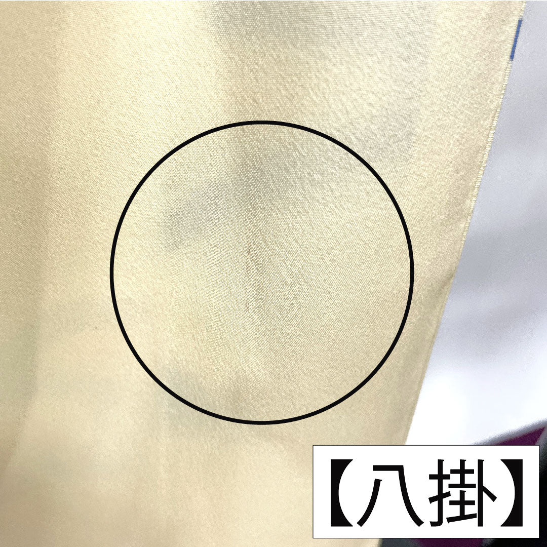 Homongi, pure silk, lined, length 156cm, sleeve length 61.5cm, light egg color, Kyo-Yuzen, A rank, cream color, 1112004563315