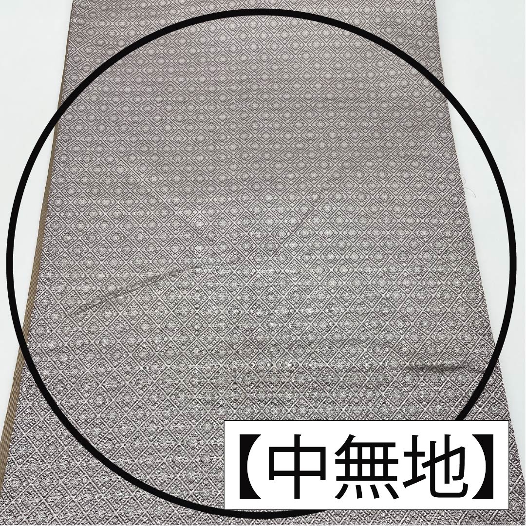 袋帯 正絹 古晒色（ふるざれいろ） 紹巴織 抽象花 帯丈434cm Sランク 六通 セミフォーマル ベージュ系 1123015022325