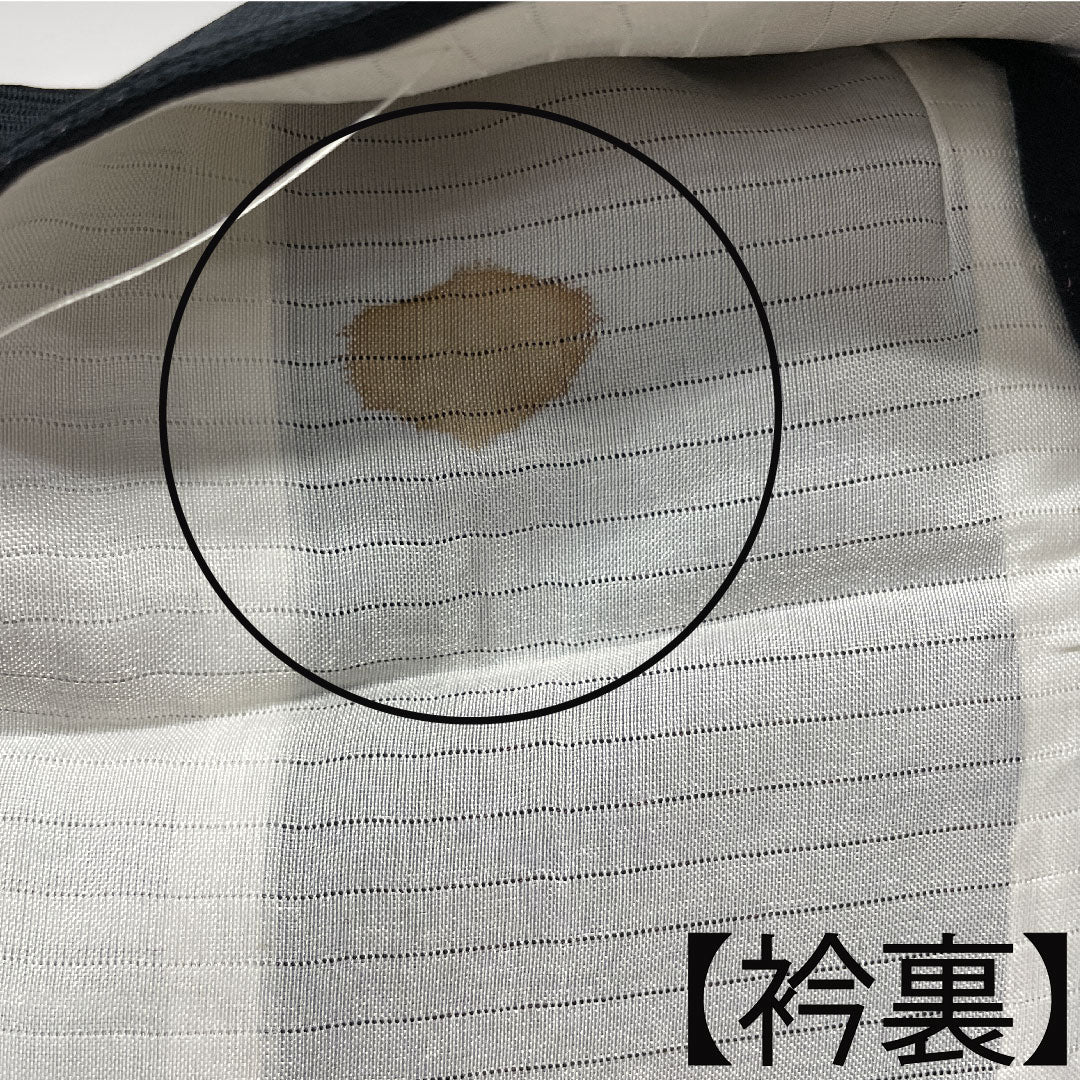 夏物 正絹 小紋 身丈159cm 裄丈63cm  矢羽根 絽 Aランク 黒系 1132000503310