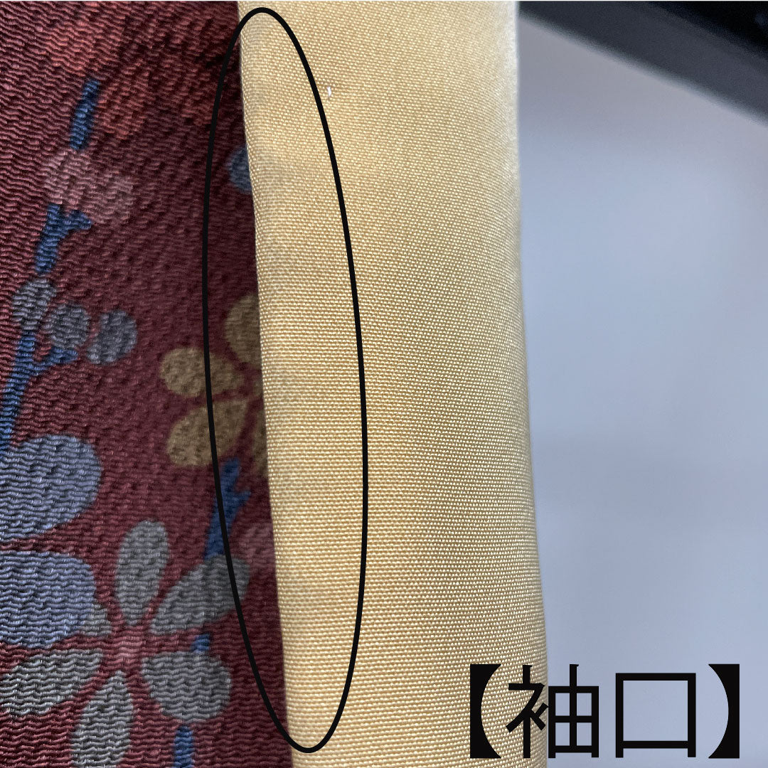 小紋 正絹 身丈157.5cm 裄丈63.5cm 袷  褐色 吉祥文様  Aランク 茶系 1115003583314