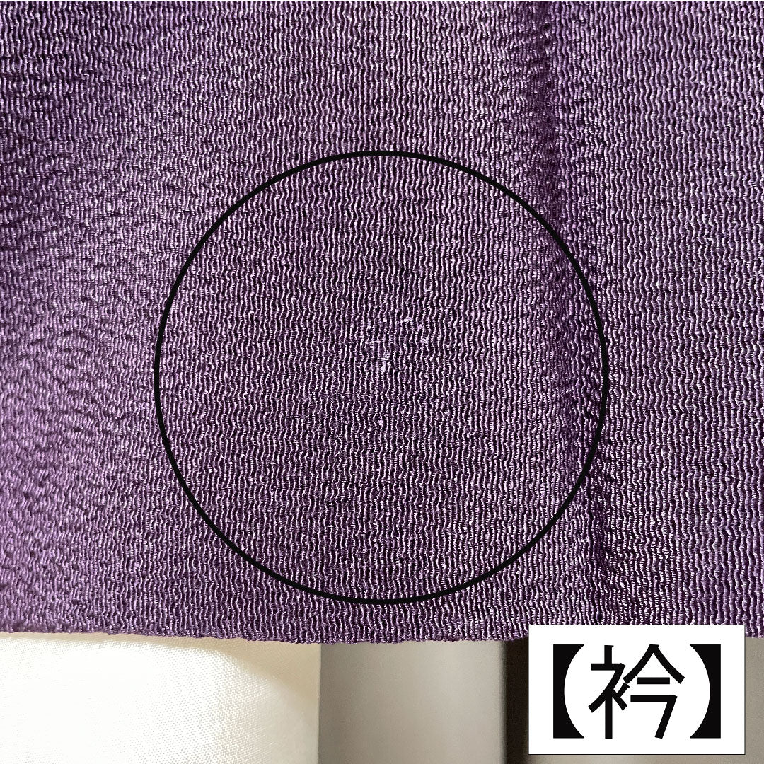 Homongi, pure silk, lined, length 154cm, sleeve length 62.5cm, eggplant navy blue, Kyoto Yuzen crepe, auspicious motif, A rank, purple, 1112005463220
