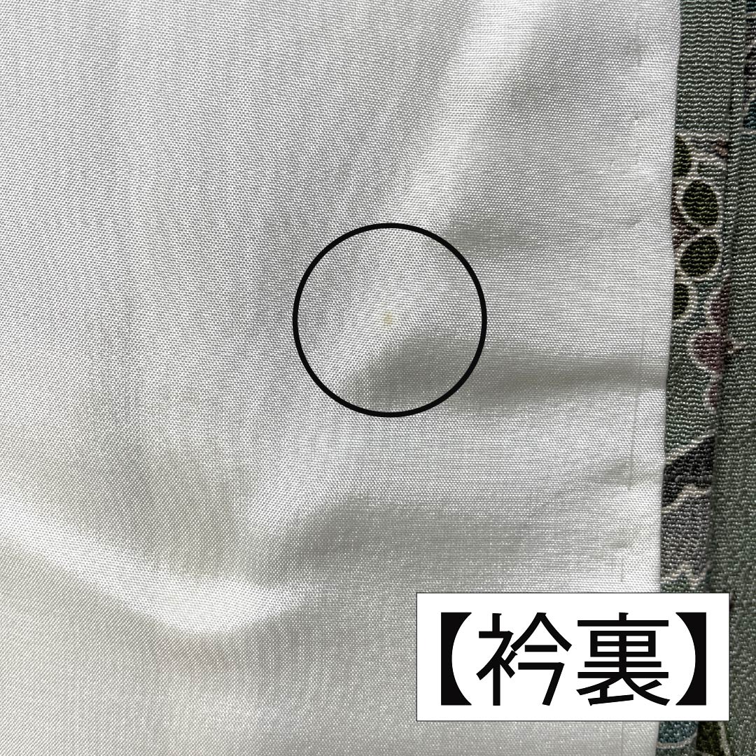 小紋 正絹 Sランク 身丈156.5cm 裄丈63cm 袷 利休鼠色（りきゅうねずみいろ） 更紗 緑系 1115007162319