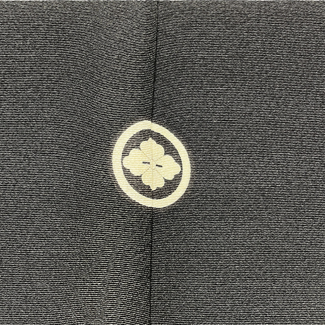 Black formal kimono, pure silk, length 161cm, sleeve length 62cm, lined, Kyoto Yuzen, Tale of Genji, artist's work, five crests, circle with diamonds, A rank, black, 1111001483410