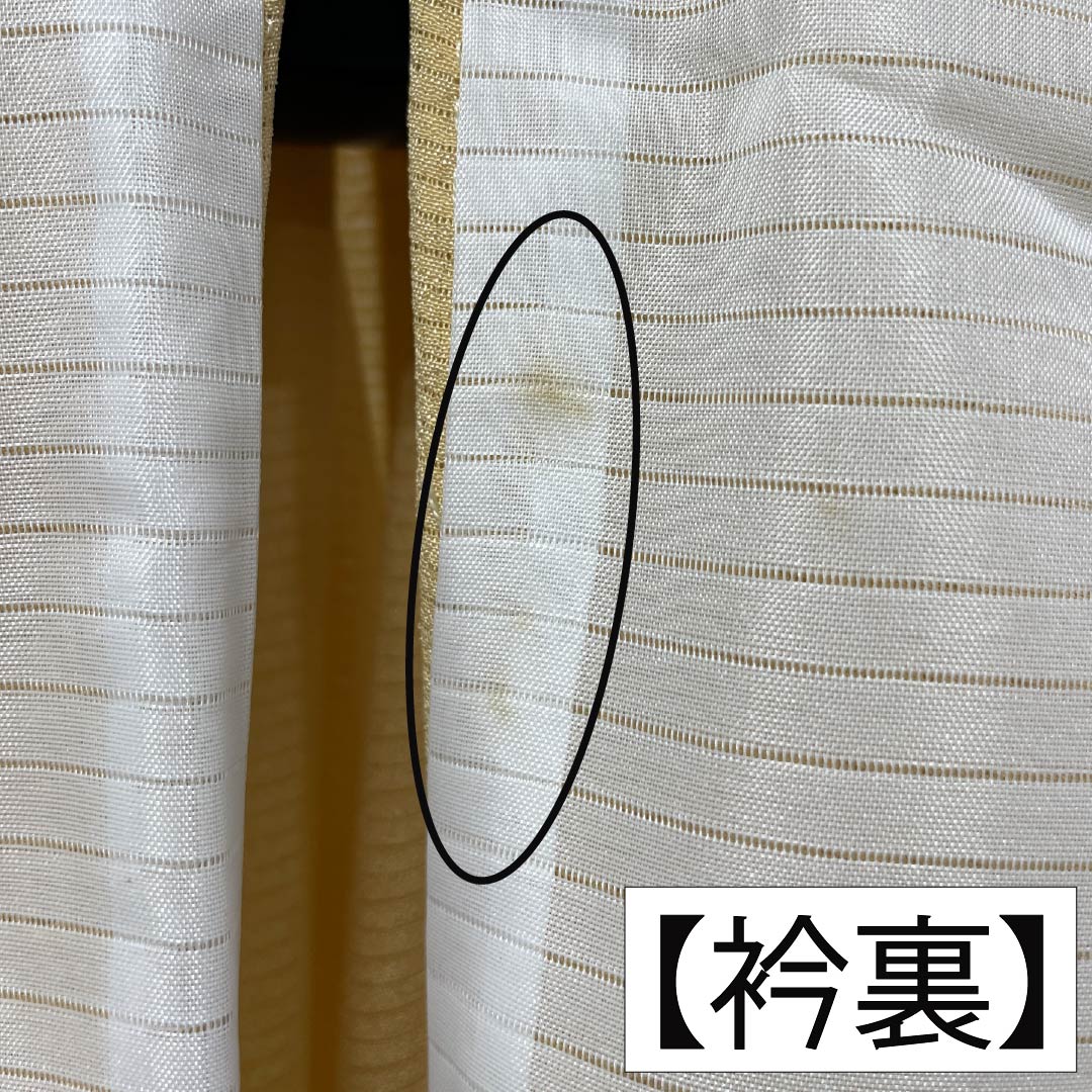 夏物 ポリエステル 色無地 Sランク 身丈171.5cm 裄丈70.5cm 薄柑子色（うすこうじいろ） 一つ紋 五三桐 絽ちりめん 絽 橙系 1132003062626