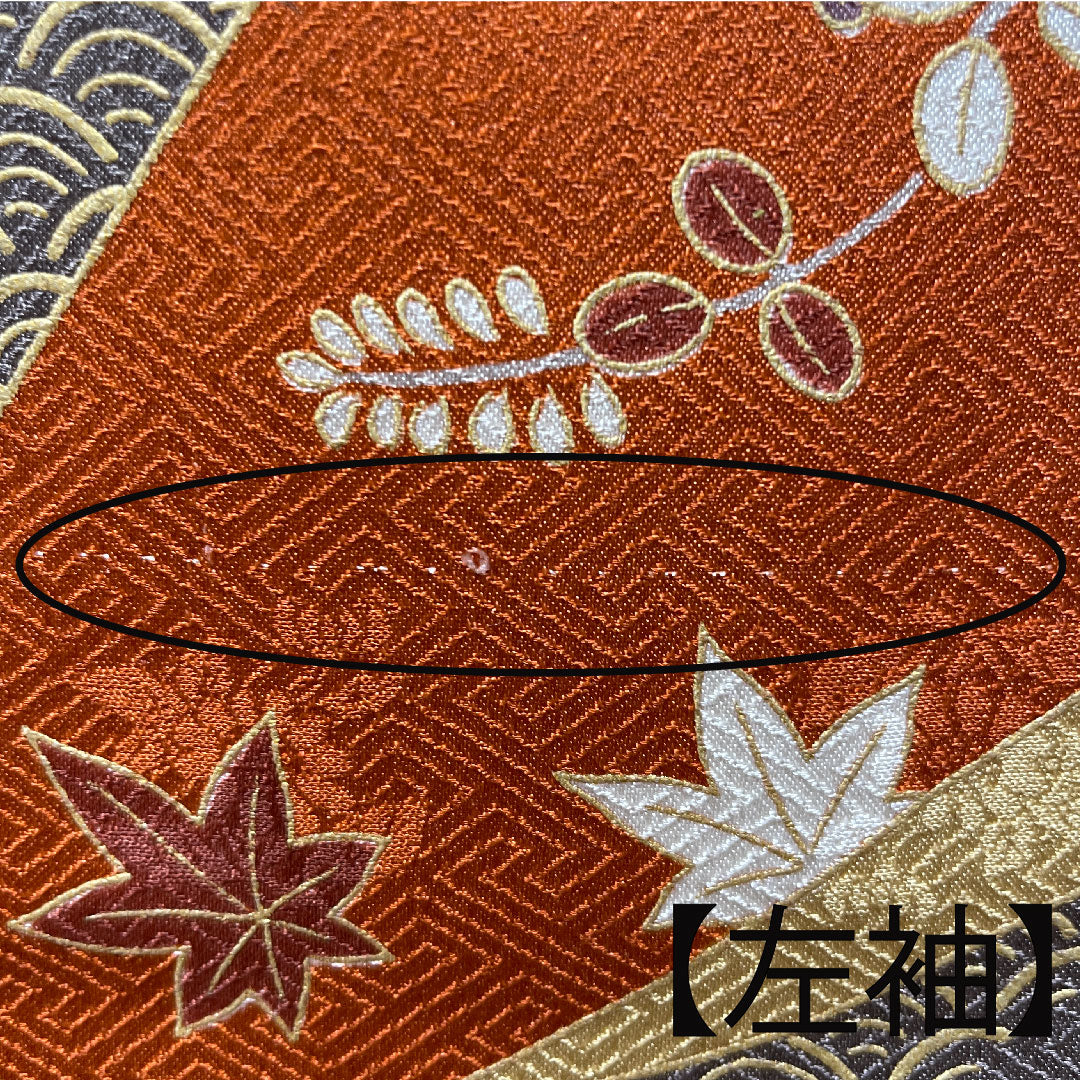 訪問着　袷　着物 色紙に吉祥文様　松竹梅 濃淡茶色 2HC17 リサイクル着物】訪問着 正絹 袷 身丈161cm 裄丈63cm 小豆色（あずき
