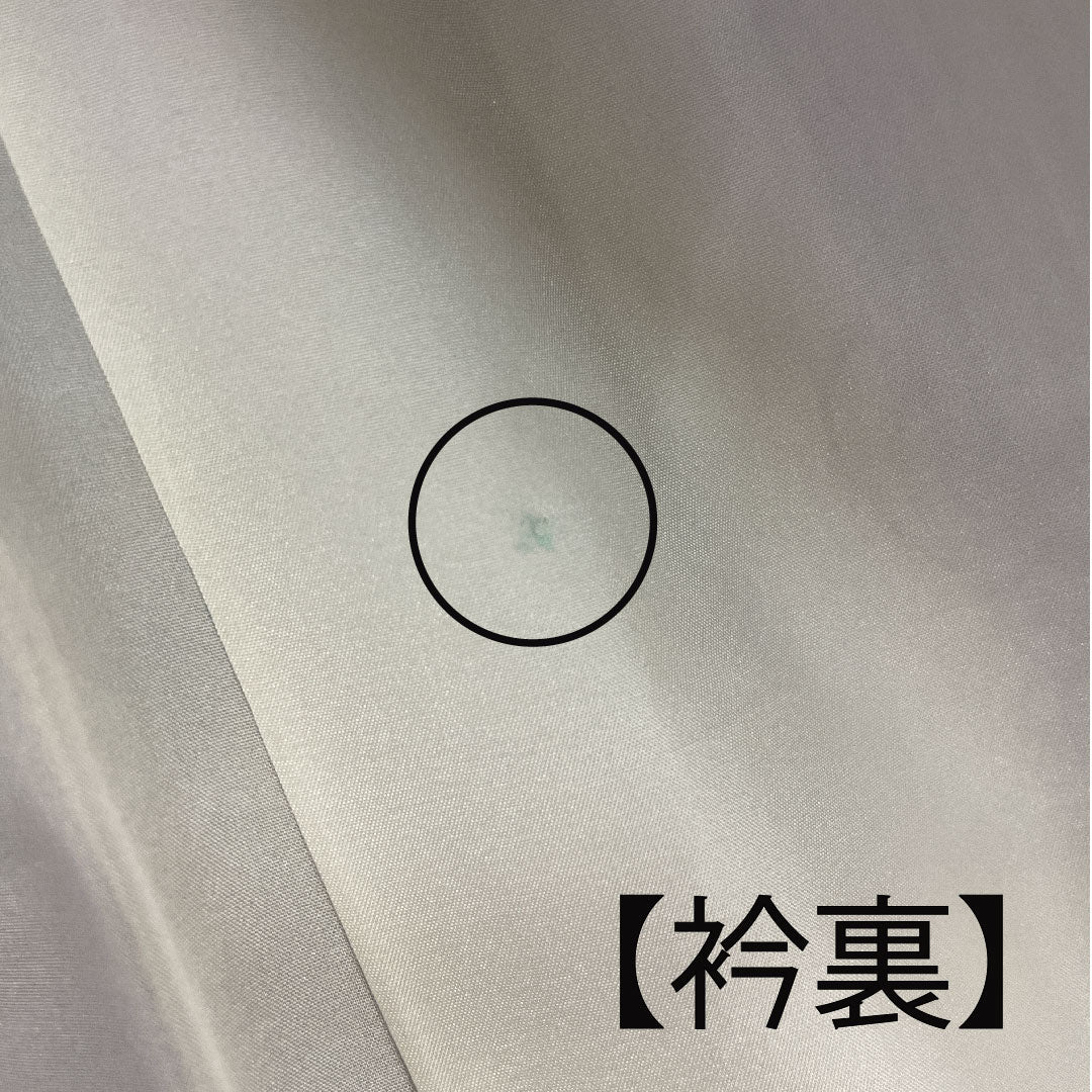 大島紬 身丈166.5cm 裄丈66cm 草花に蝶模様 9マルキ 正絹 Sランク 袷 グレー系 1116000902422