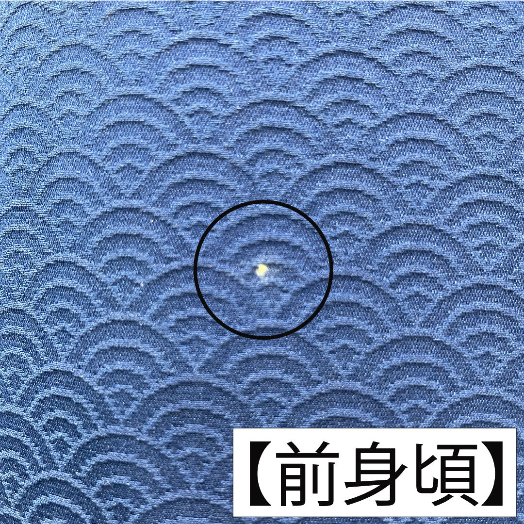 訪問着 正絹 袷 身丈160cm 裄丈66cm 紺瑠璃色（こんるりいろ） 部分絞り 抽象模様 Aランク 紺系 1112005663418