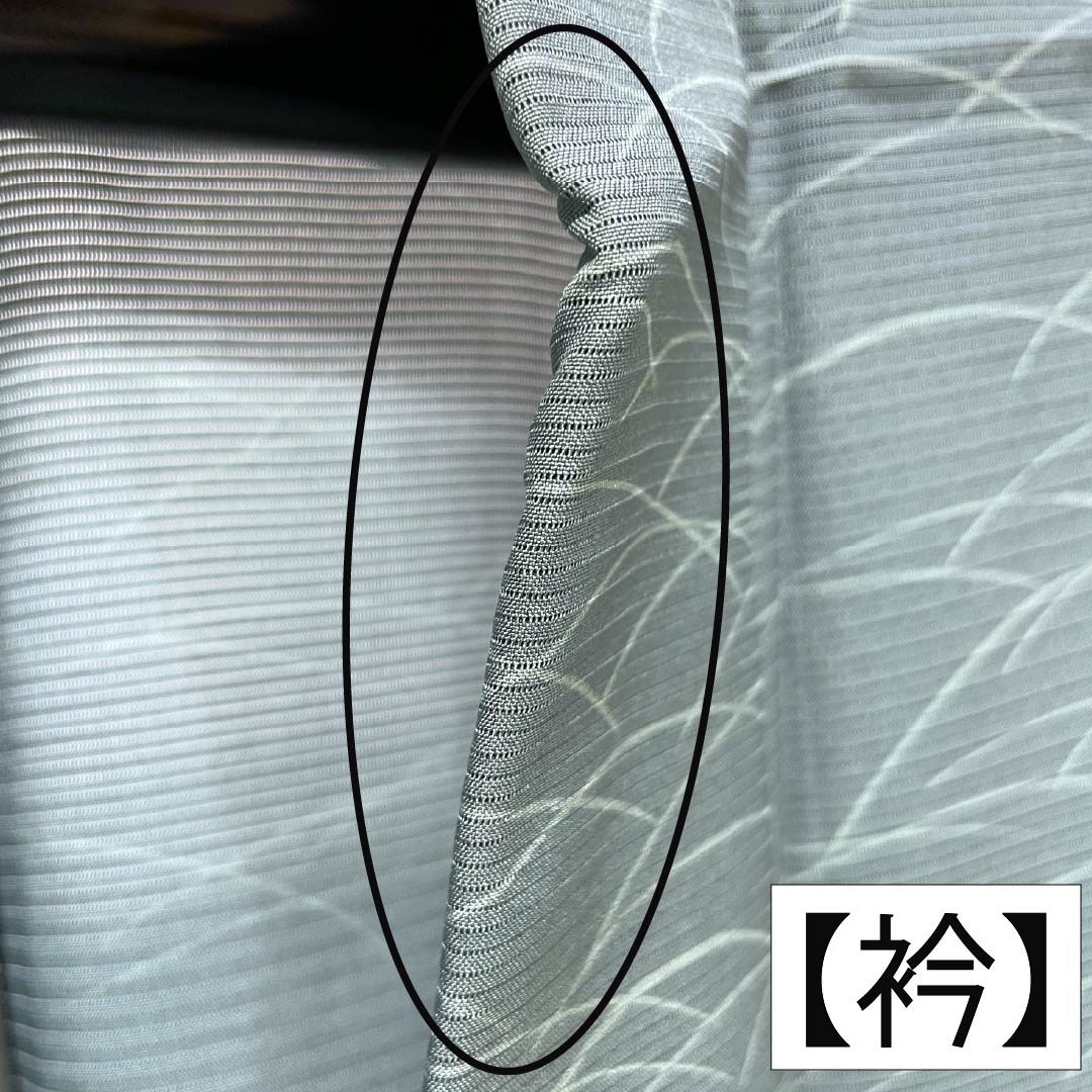 夏物 正絹 小紋 Aランク 身丈157cm 裄丈62cm 浅葱鼠色（あさぎねずいろ） 露芝 絽 緑系 1132004713319