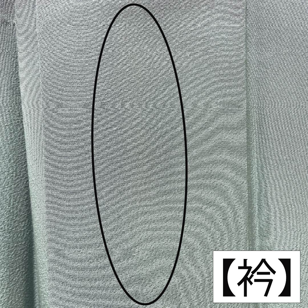 色無地 正絹 Aランク 身丈160cm 裄丈64cm 沈香茶色（とのちゃいろ） ちりめん地 素無地 一つ紋 袷 水色系 1114003183424