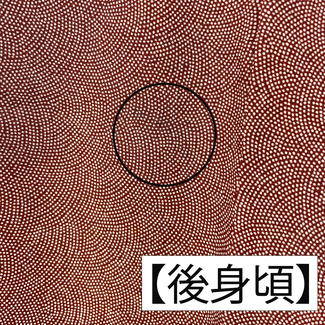 訪問着 正絹 Aランク 袷 身丈157cm 裄丈63cm 赤銅色（しゃくどういろ） 型染 江戸小紋 鮫柄 風景模様 茶系 1112006133314