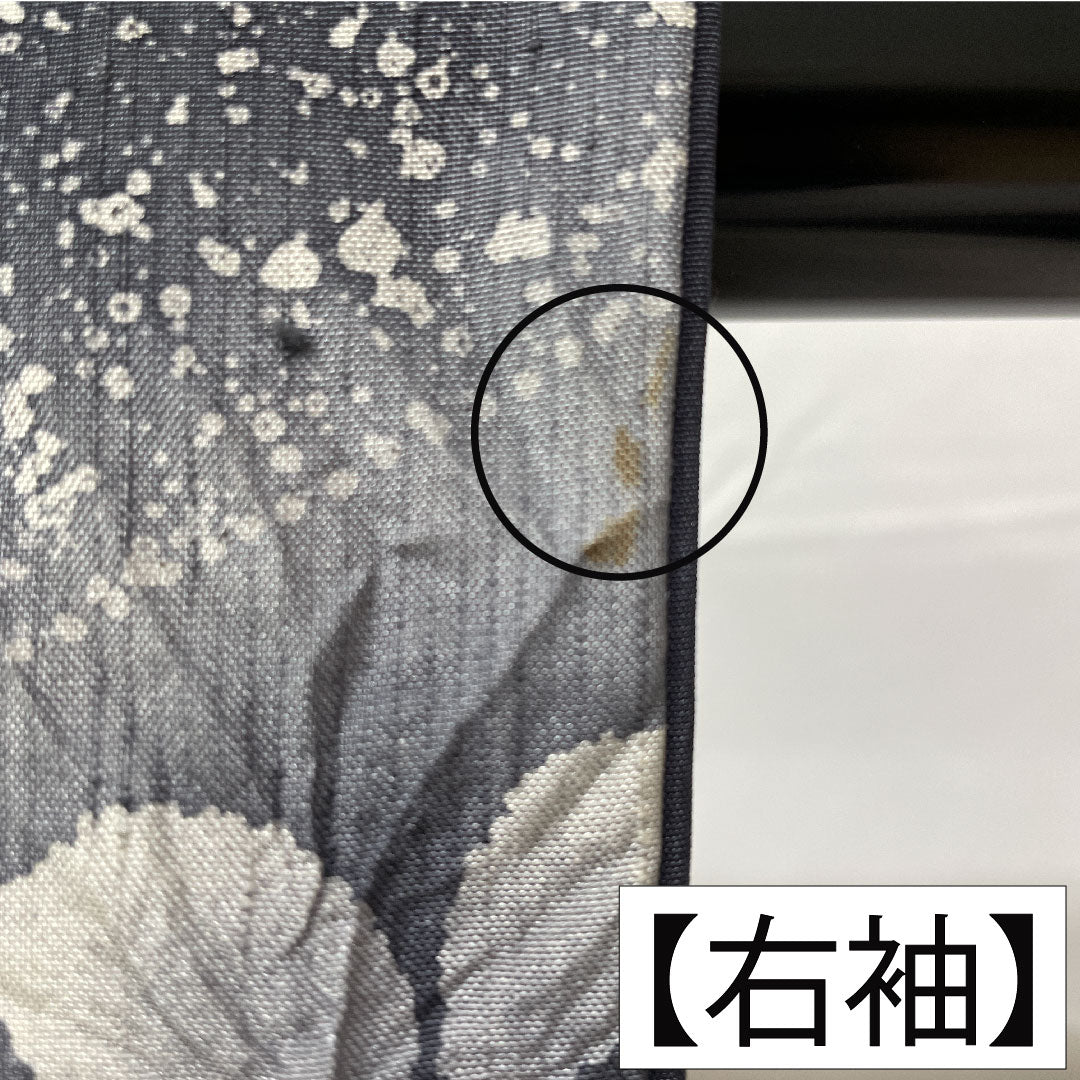 訪問着 正絹 袷 身丈166.5cm 裄丈64cm タタキ染 辻ヶ花 作家物 Aランク 黒系 1112005993510