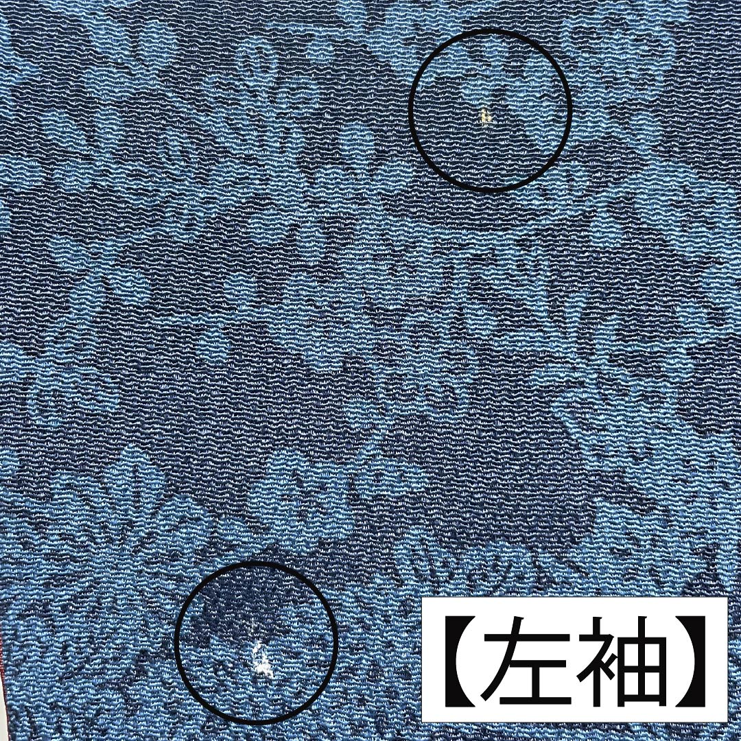 Homongi (formal kimono) made of pure silk, length 159cm, sleeve length 62cm, lined, dark navy blue, stencil-dyed, all-flower pattern, A rank, navy blue, 1115005403318