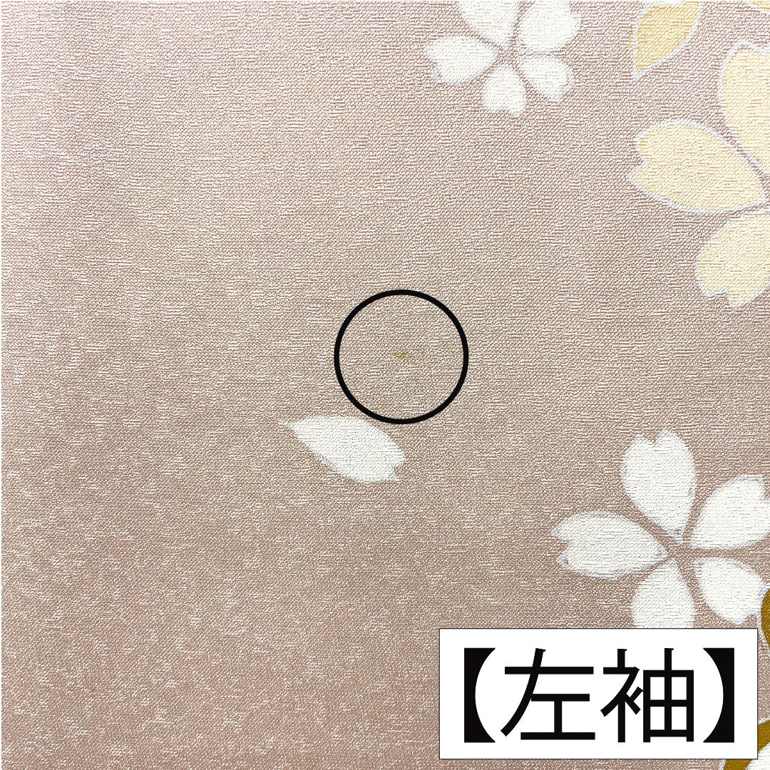 Homongi, pure silk, lined, length 162.5cm, sleeve length 67.5cm, modern colors, Kyo-Yuzen, snowflake, cherry blossom, A rank, pink, 1112005013413