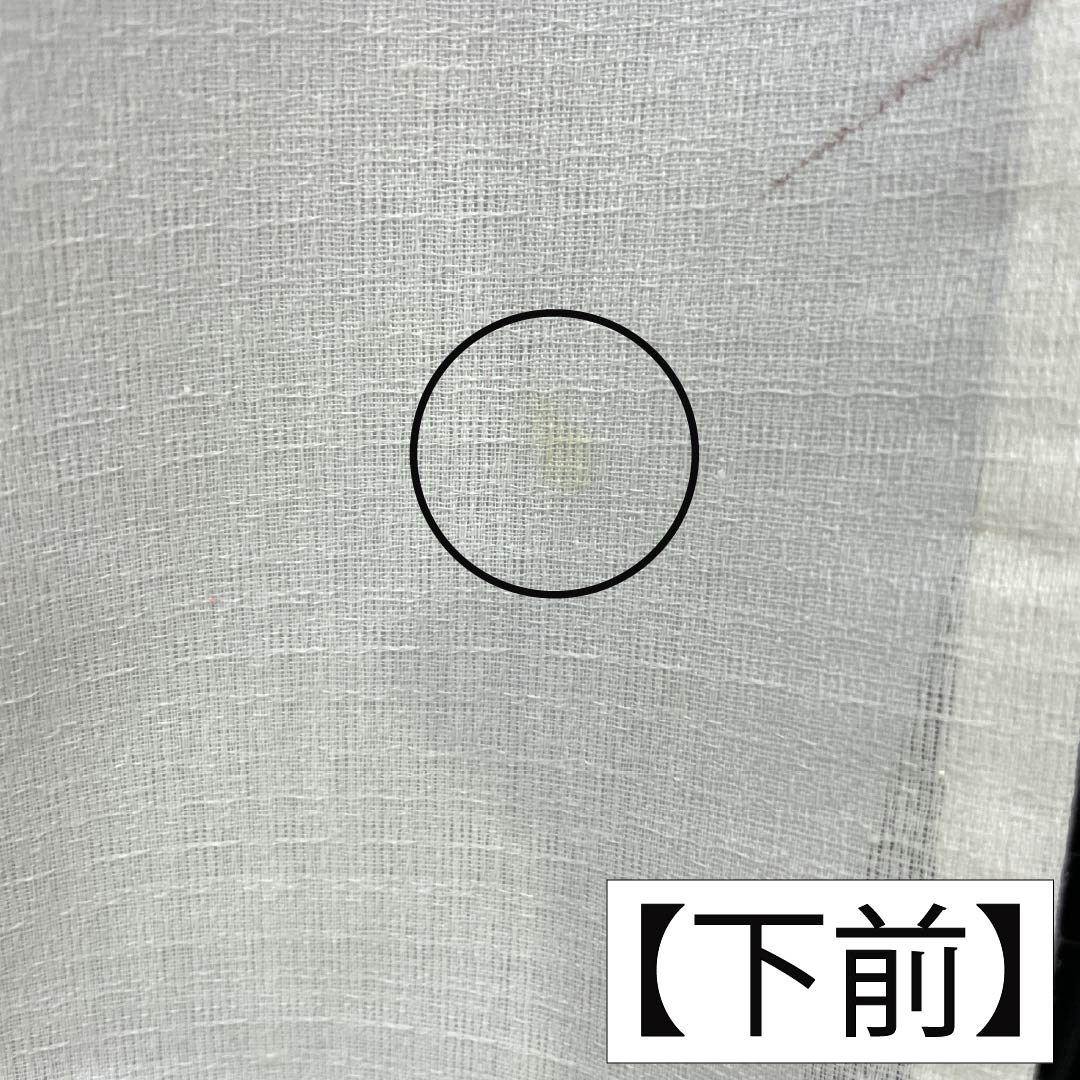 夏物 ポリエステル 小紋 Aランク 身丈158.5cm 裄丈66cm 洗える着物 濡れ描き 草花模様 紗 白系 1132006303311