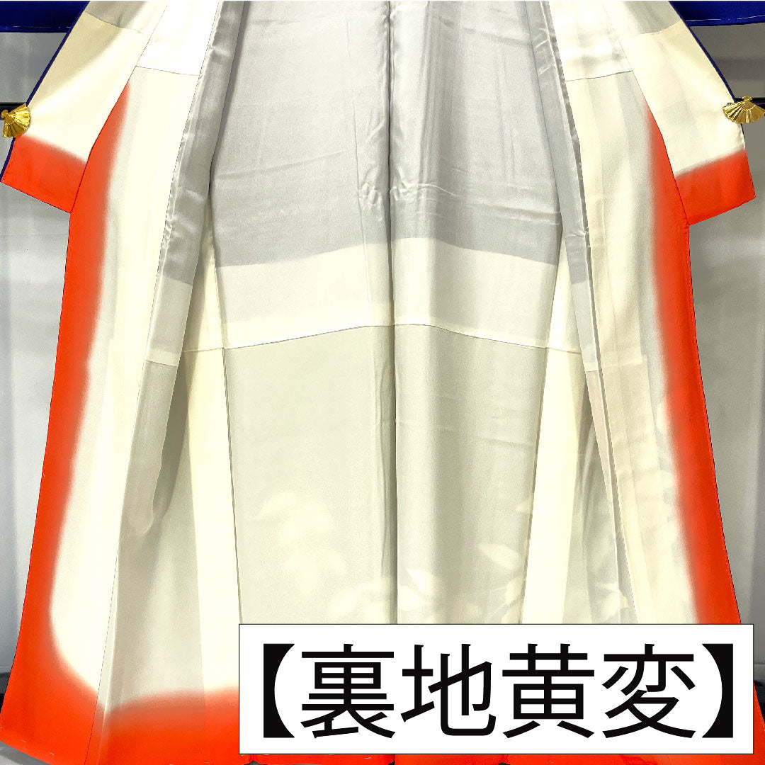 訪問着 正絹 袷 身丈163.5cm 裄丈65.5cm 瑠璃色（るりいろ） 京友禅 菊 しつけ糸付き Aランク 紺系 1112005283418