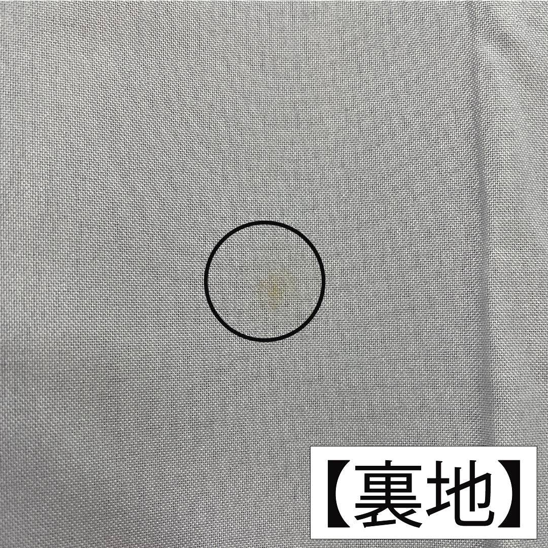 小紋 ポリエステル 身丈162cm 裄丈65.5cm 袷 紫土色（しどいろ） 洗える着物 梅 しつけ糸付き Aランク 紫系 1115004853420