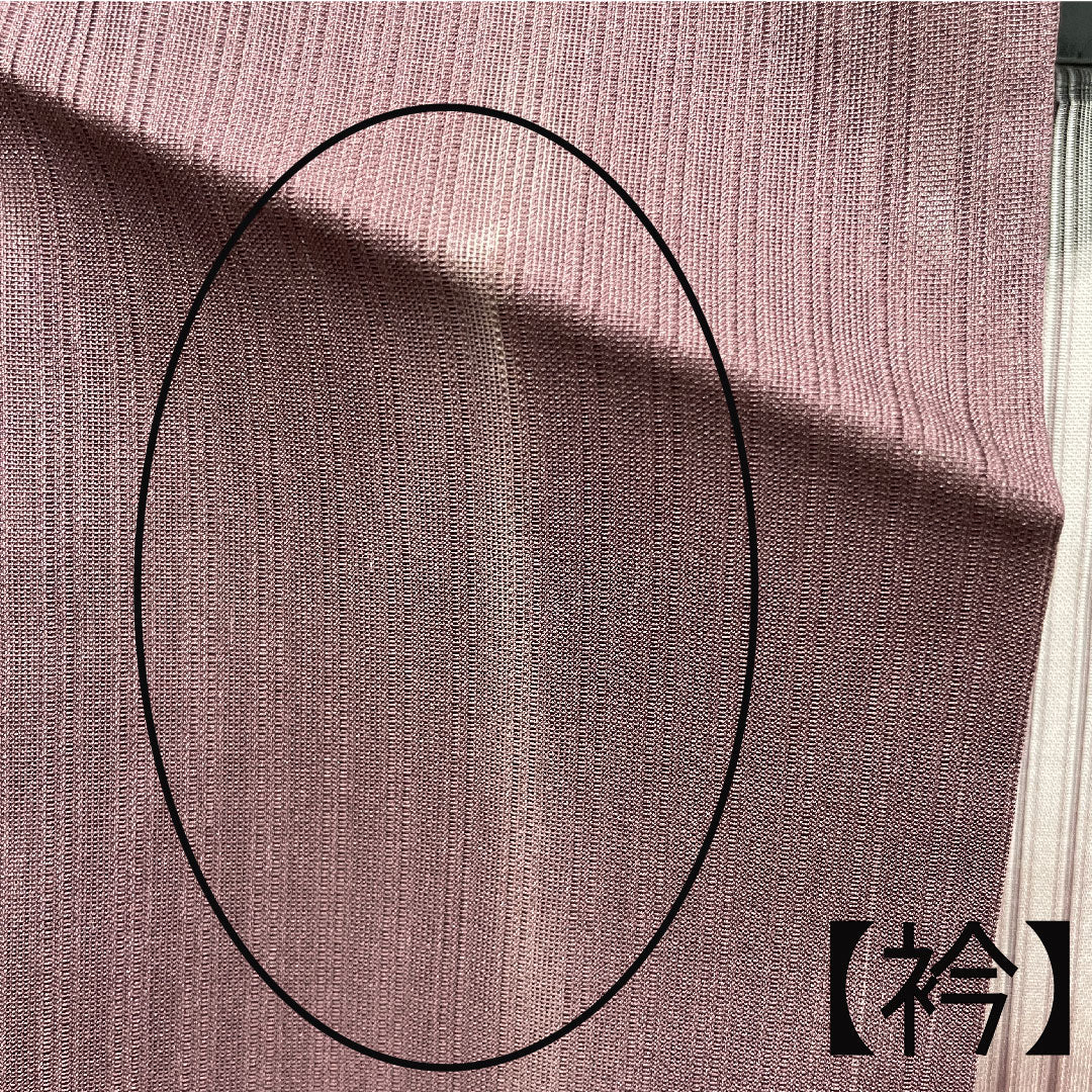 夏物 正絹 色無地 身丈160cm 裄丈60cm 紫土色（しどいろ） 竪絽（たてろ） 絽 Aランク 紫系 1132001093420