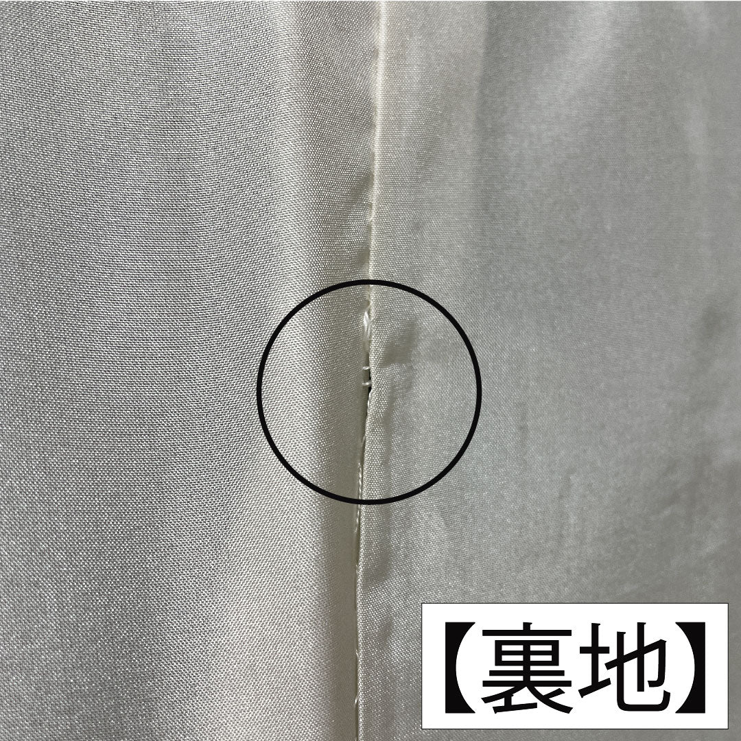 色無地 正絹 身丈164.5cm 裄丈65cm 緑衫色（ろくそういろ）縫い取り 一つ紋 揚羽蝶 袷 Sランク 緑系 1114002012419