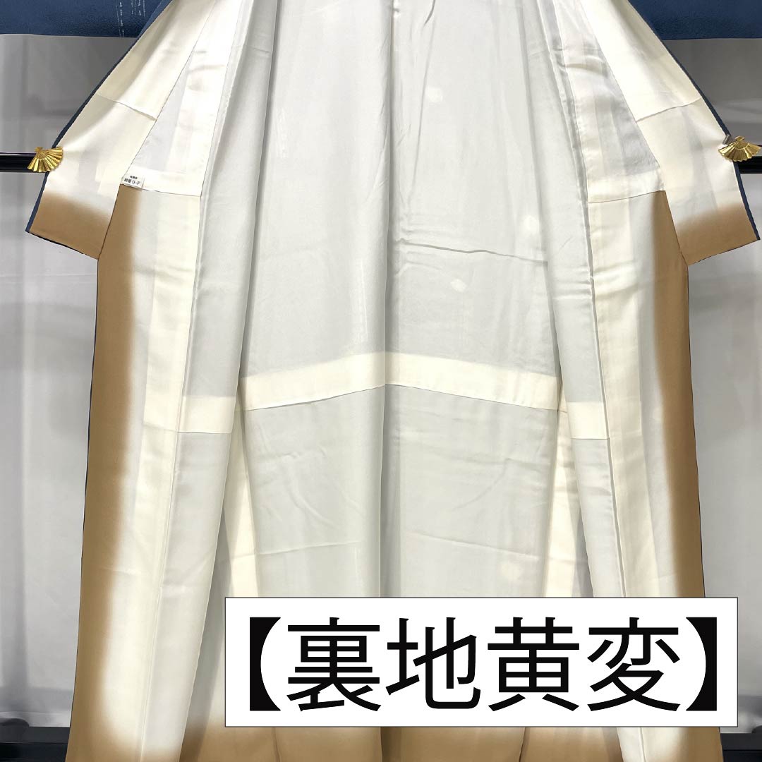 Komon, pure silk, length 161.5cm, sleeve length 65cm, lined, lining color (urairo), stencil dyeing, abstract pattern, Kinuhime Guard, A rank, blue, 1115005553417