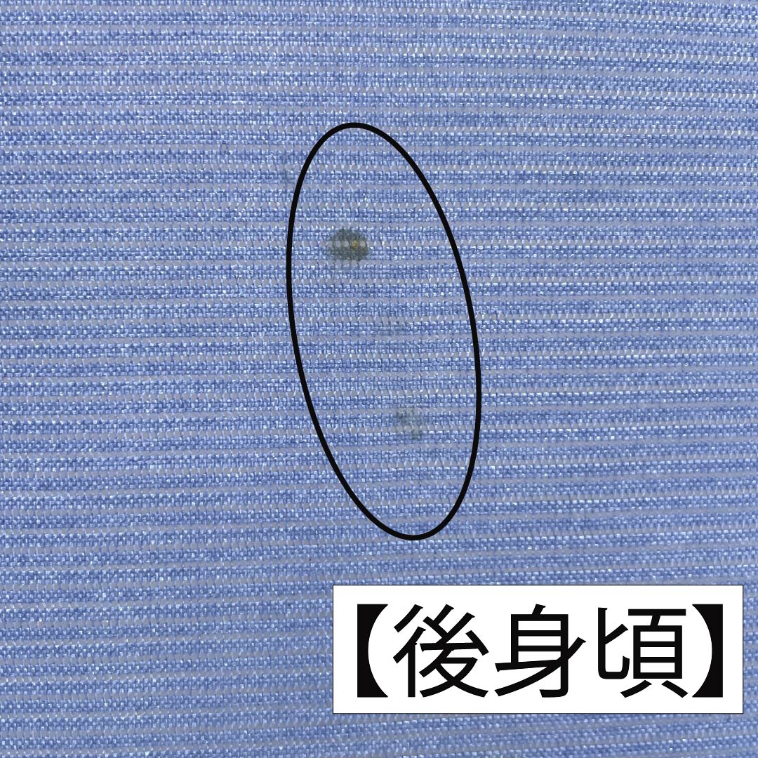 夏物 ポリエステル 小紋 身丈165cm 裄丈67.5cm 紺藤色（こんふじいろ） 市松模様 洗える着物 絽 Aランク 青系 1132002183517