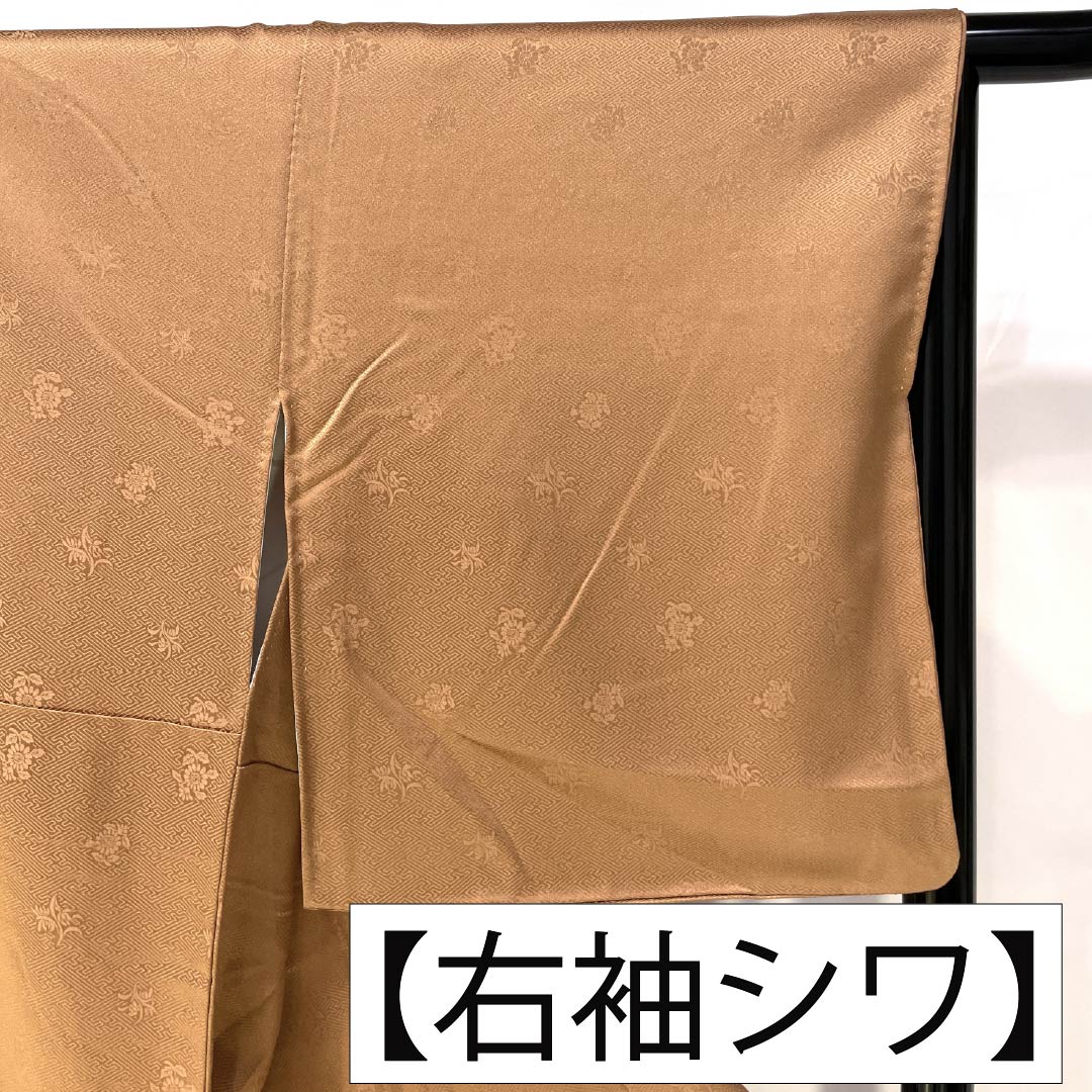 色留袖 正絹 Sランク 身丈158.5cm 裄丈67cm 袷 梅茶色（うめちゃいろ） 京友禅 時代人物風景模様 一つ紋 鶴の丸 一つ紋 茶系 1111002192314