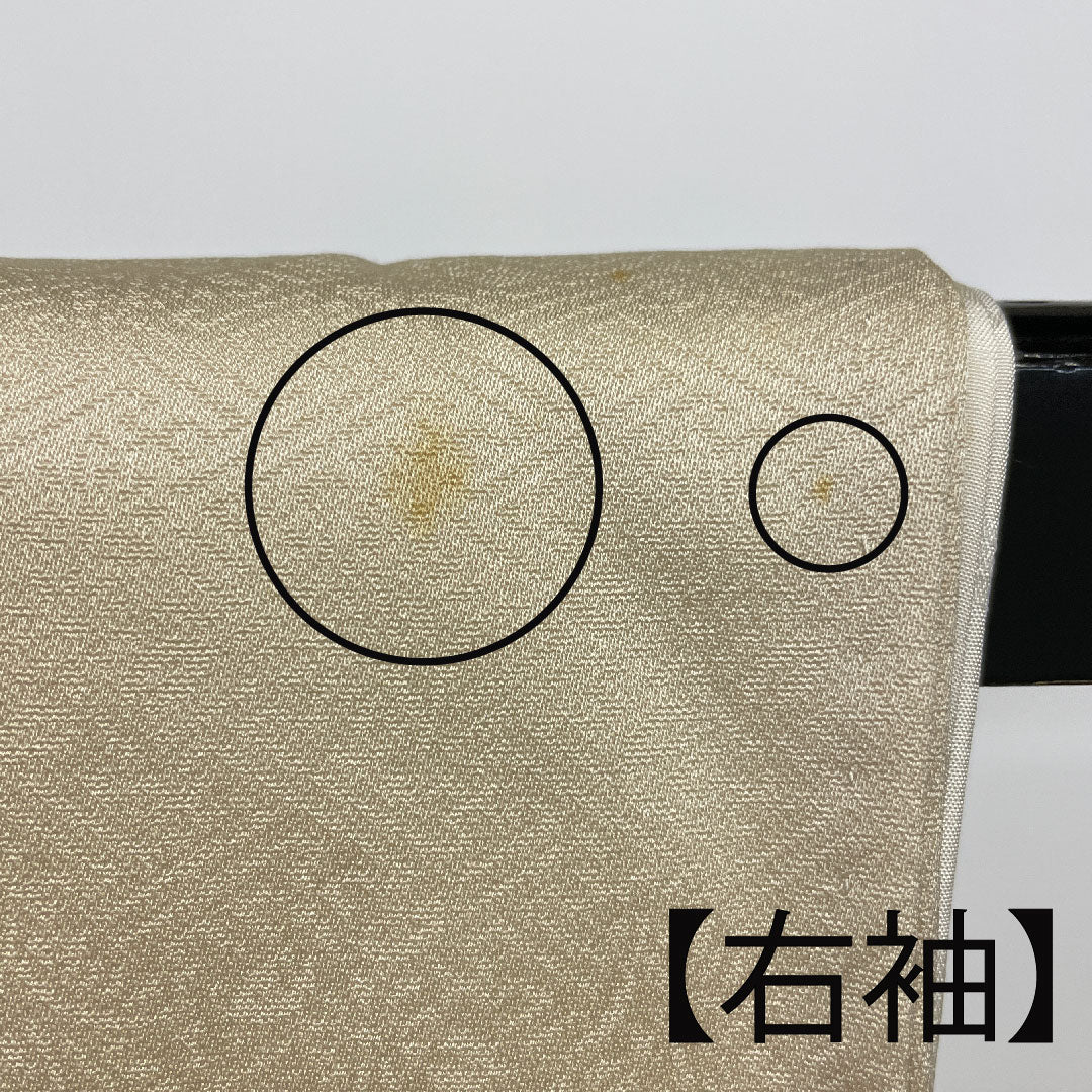 色留袖 身丈157cm 裄丈64cm 袷 東京友禅 正絹 Bランク 三つ紋 クリーム系 1111000284315