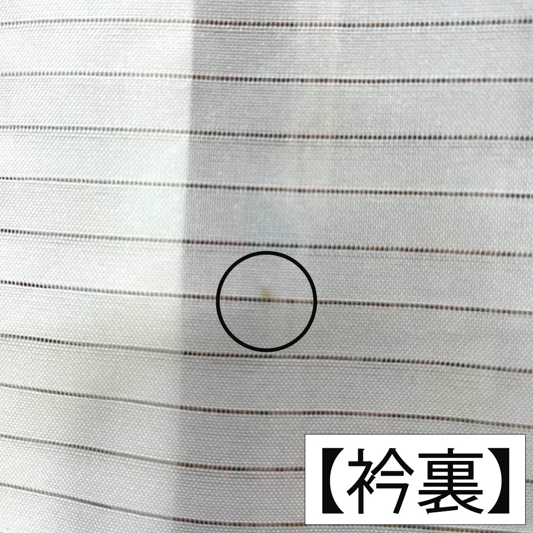 夏物 ポリエステル 小紋 Sランク 身丈162cm 裄丈66cm 雀色（すずめいろ） 洗える着物 民族文様 絽 茶系 1132005612414