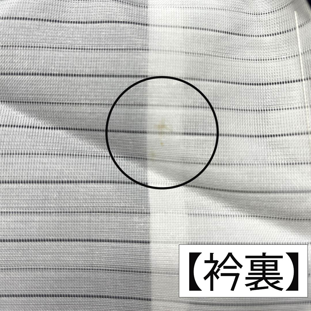 夏物 ポリエステル 色無地 Sランク 身丈154.5cm 裄丈62cm 洗える着物 絽 紺系 1132003112218