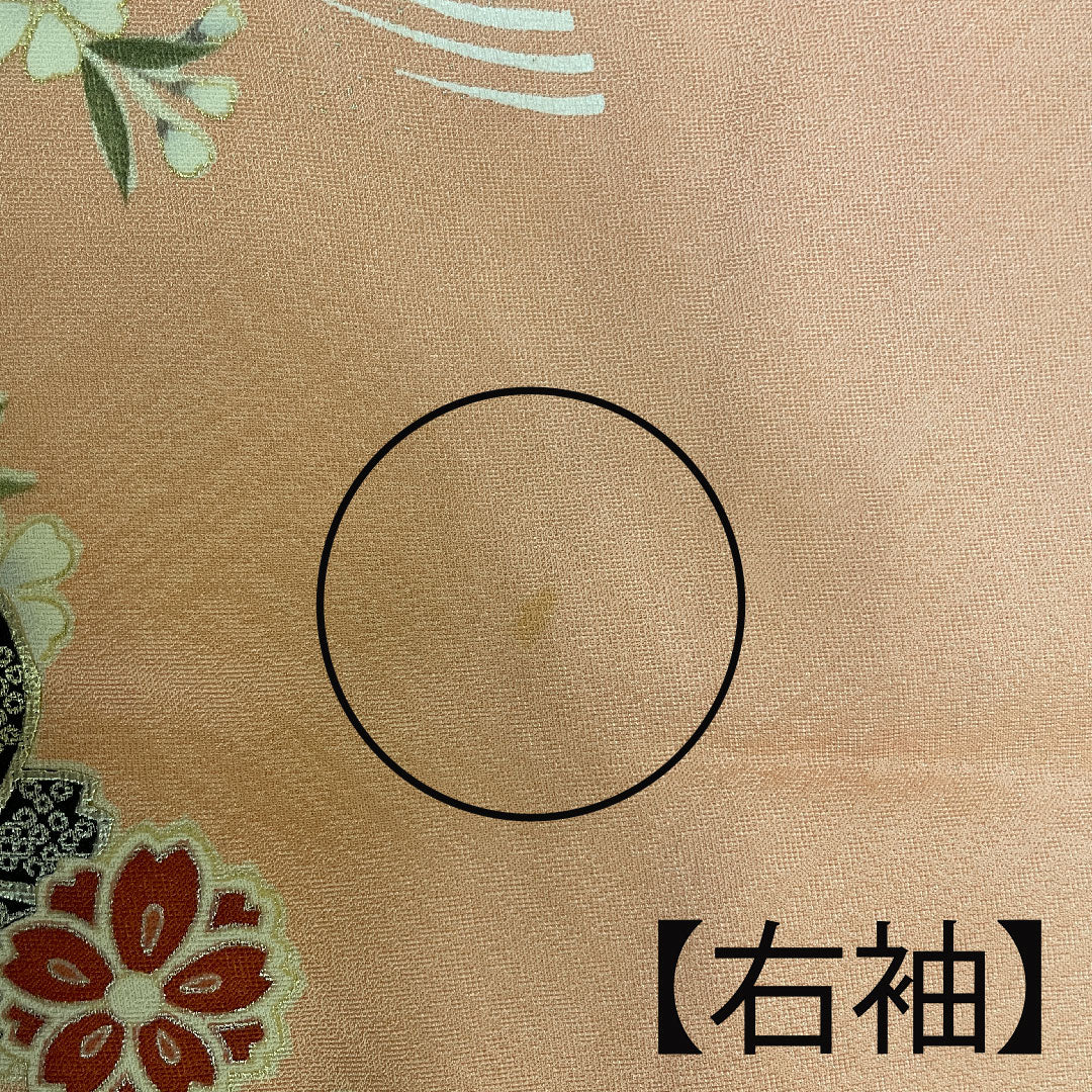 訪問着 袷 身丈160cm 裄丈66cm 京友禅 鳳凰 吉祥文様 正絹 Aランク ピンク系 1112001073413