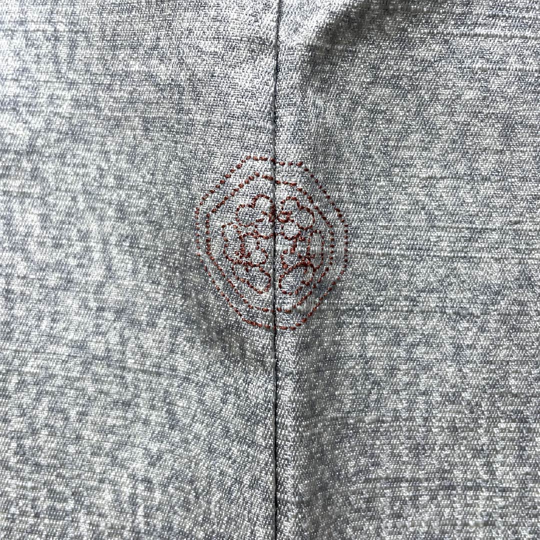 小紋 正絹 身丈153cm 裄丈62.5cm 袷 銀色（ぎんいろ） 天目染 しつけ糸付き Aランク グレー系 1115005353222