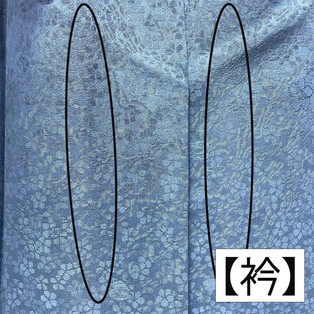 色無地 一つ紋 しつけ付き パールトーン加工 リサイクル着物】色無地 正絹 Aランク 身丈169.5cm 裄丈67cm 濃二藍色