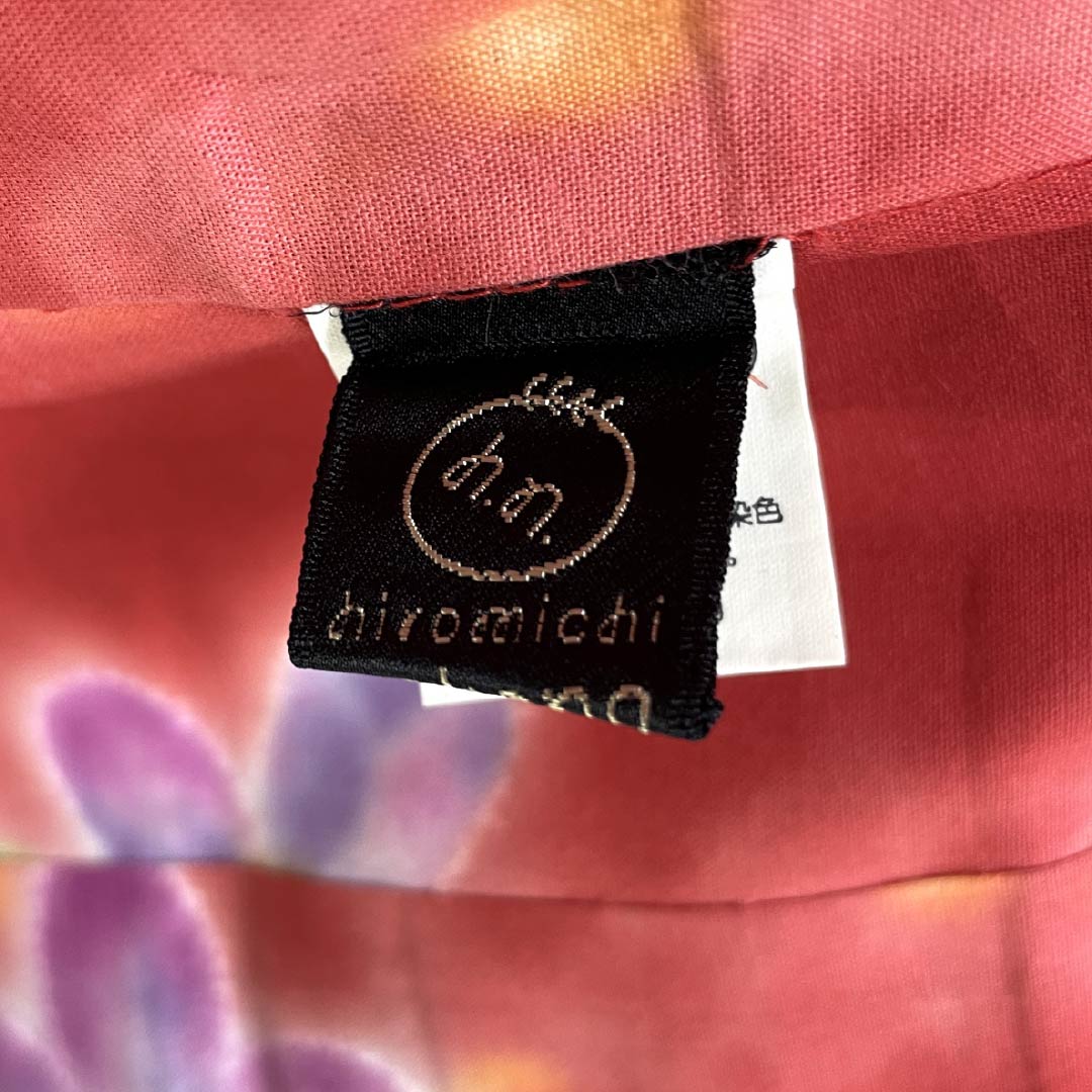 Yukata (Cotton) Length: 165cm, Sleeve Length: 69cm, Rank A, Single Layer, Vermilion, Crimson Silk (Momioiro) with Floral Pattern, Hiromichi Nakano, Product Number: 1118006133516