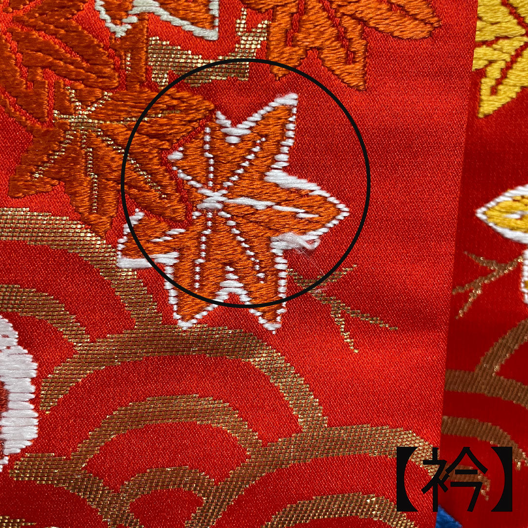 色打掛 身丈190cm  唐織 松 青海波 正絹 Sランク 袷 赤系 1110000222912