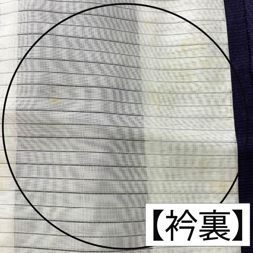 夏物 ポリエステル 色無地 Bランク 身丈152.5cm 裄丈62cm 褐色（かちいろ） 素無地 洗える着物 絽 紫系 1132005514220