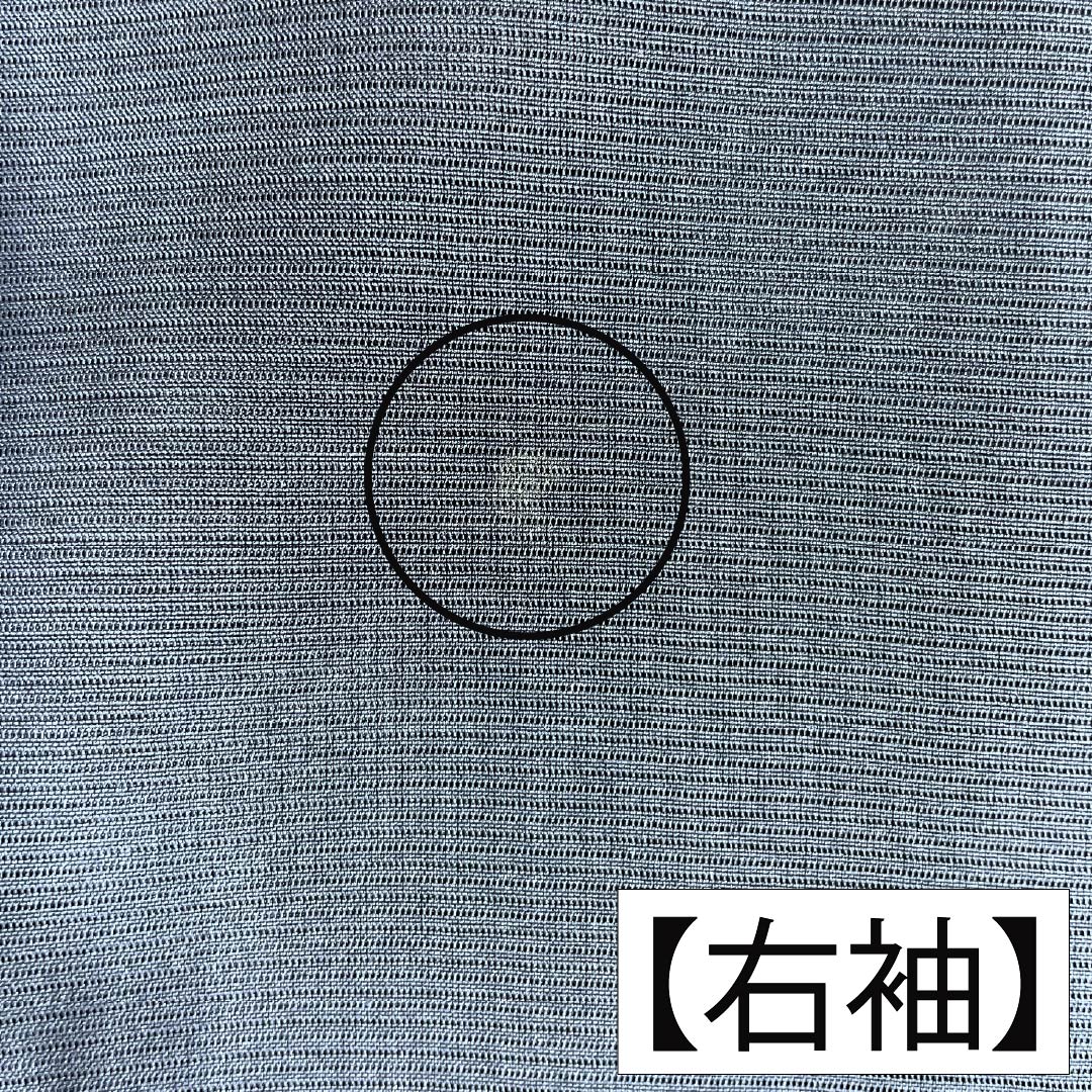 夏物 正絹 色無地 Aランク 身丈154cm 裄丈65cm 濃紺色（のうこんいろ） 素無地 一つ紋 丸に右二ツ巴 絽 紺系 1132004833218