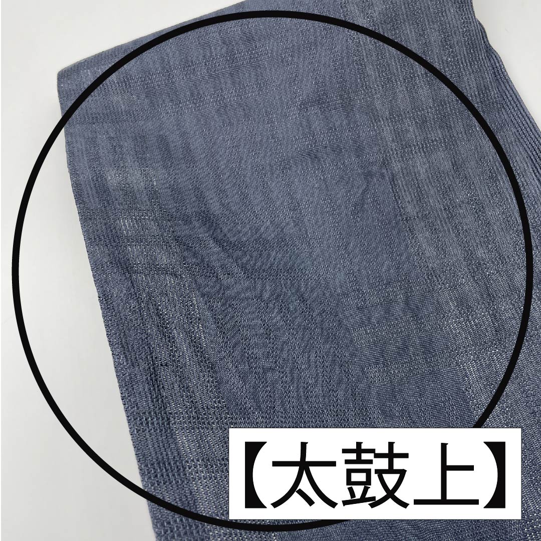 名古屋帯 正絹 紺滅色（こんけしいろ） 染め帯 抽象模様 夏帯 帯丈374cm Aランク ポイント柄 カジュアル 青系 1124006793317 開き仕立て