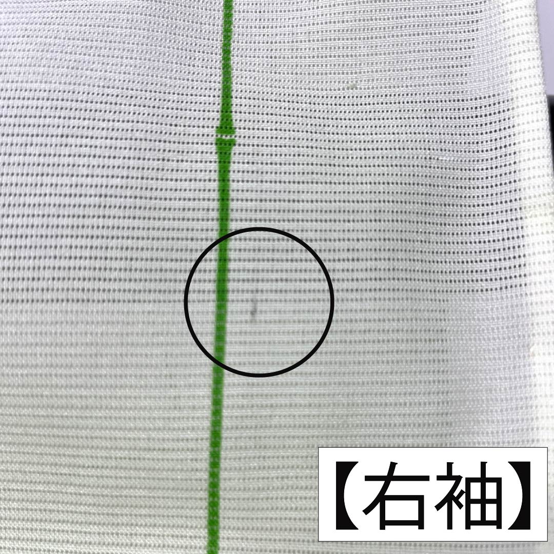 夏物 ポリエステル 小紋 Aランク 身丈158cm 裄丈62cm 黄緑色 竹垣 花柄 洗える着物 絽 緑系 1132005413319