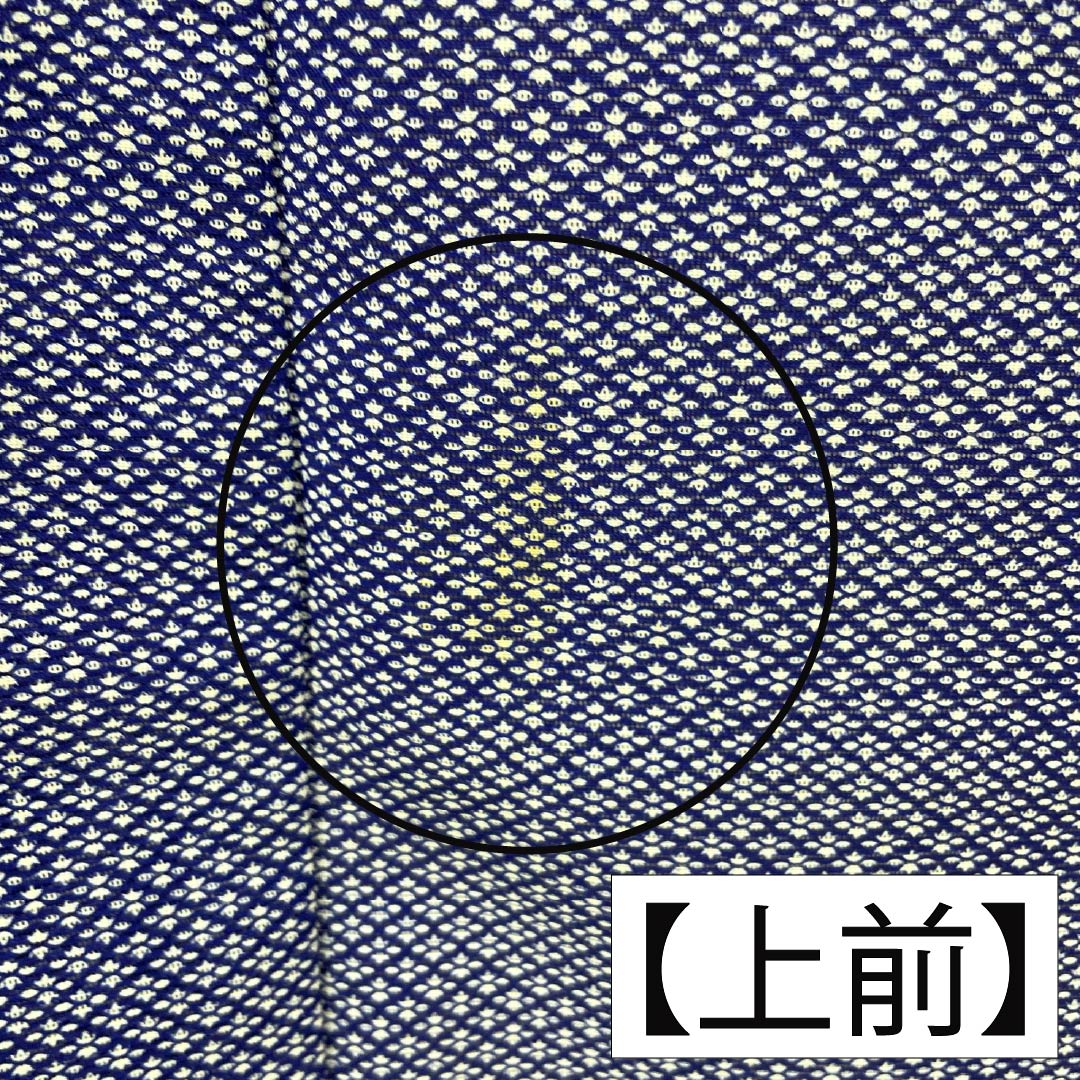 「縁」154ｃｍ～160ｃｍ 夏物 洗える ポリエステル 絽 小紋 Ｕ６１１ リサイクル着物】夏物 ポリエステル 小紋 身丈161cm 裄丈68cm 浅藍色