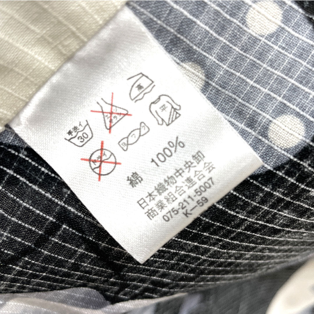 浴衣 しつけ糸付き 未使用品 モノトーン 薔薇 ハート 木綿 Sランク 単衣 身丈165.5cm 裄丈66cm グラデーション系 1118002902599