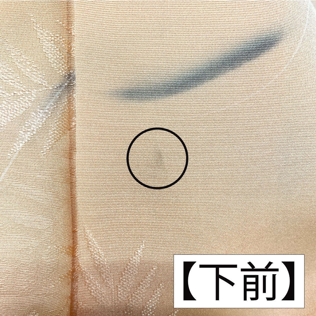 小紋 正絹 身丈157.5cm 裄丈62.5cm 袷 濡れ描き友禅 抽象花 しつけ糸付き Aランク ピンク系 1115004873313