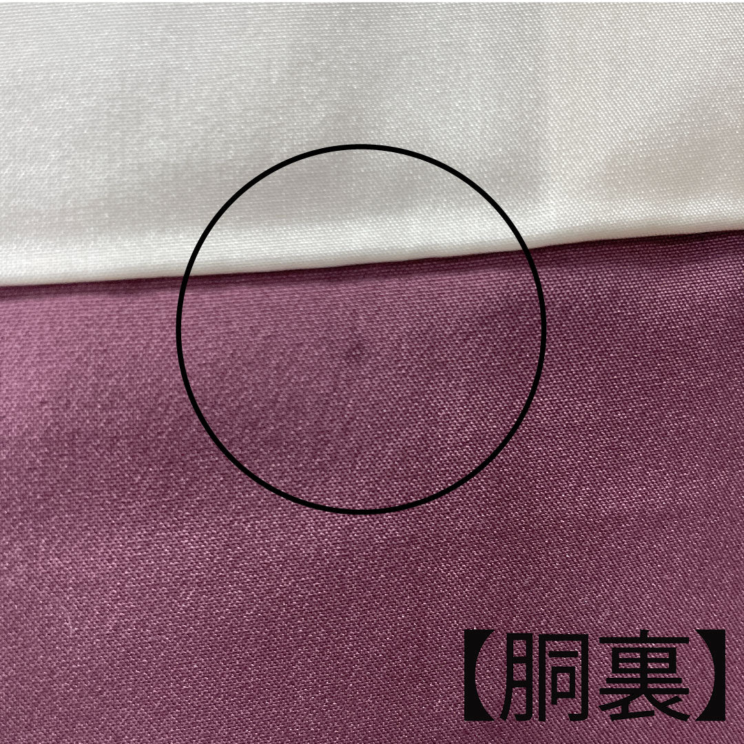 訪問着 袷 身丈160.5cm 裄丈65cm しつけ糸付き 深紫色 京友禅 草花模様 正絹 Aランク 紫系 1112002413420