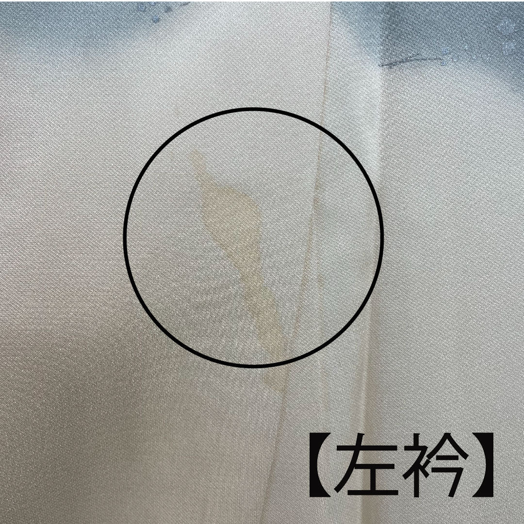 訪問着 袷 身丈162cm 裄丈64cm 肌色 京友禅 刺繡 草花模様 正絹 Bランク クリーム系 1112001614415