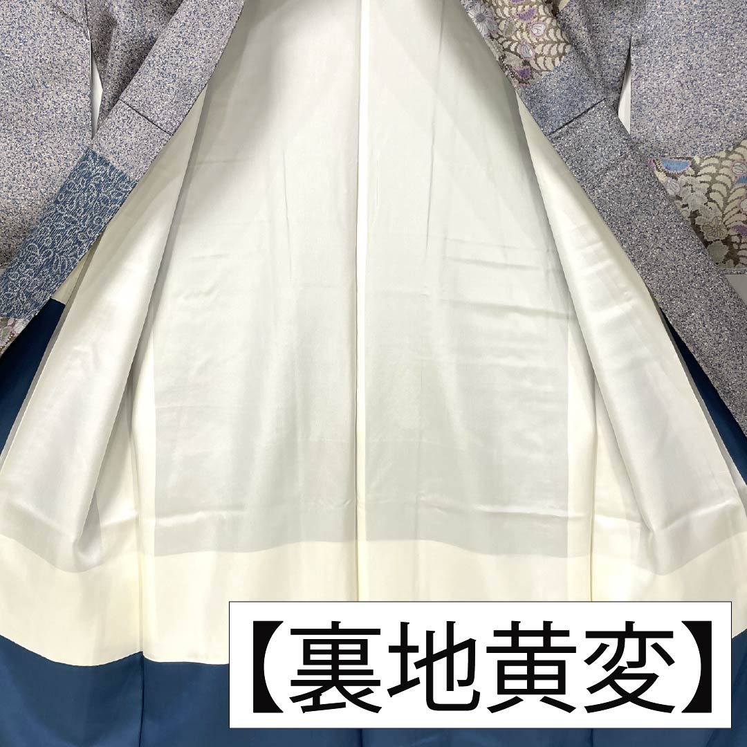 訪問着 正絹 Sランク 袷 身丈156cm 裄丈62.5cm 灰桜色（はいざくらいろ） 大島紬 辻ヶ花 しつけ糸付き パールトーン加工 グレー系 1112007472322