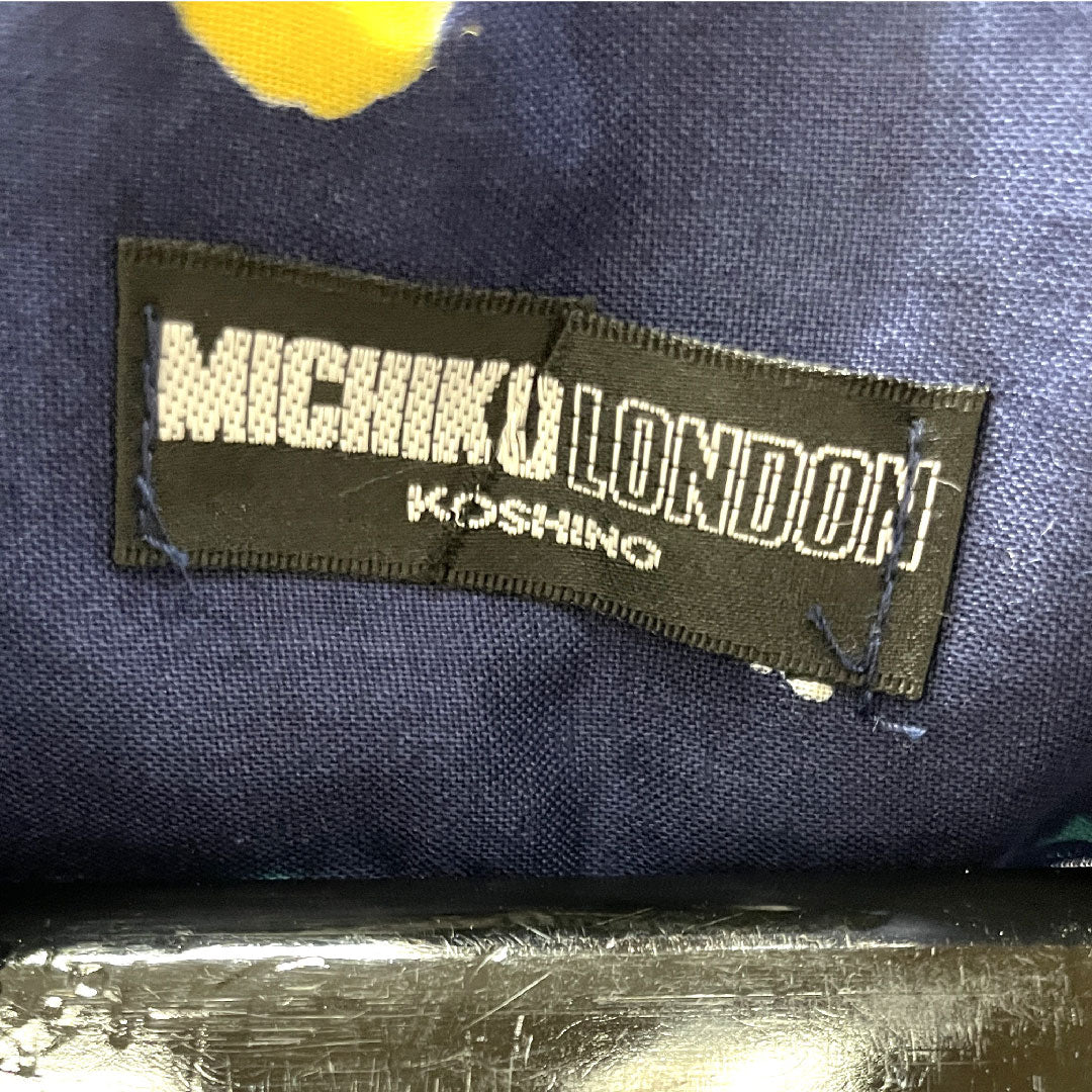 浴衣 MICHIKOLONDON しつけ糸付き 未使用品 濃紺色 山茶花 木綿 Sランク 単衣 身丈163.5cm 裄丈65cm 紺系 1118002602418
